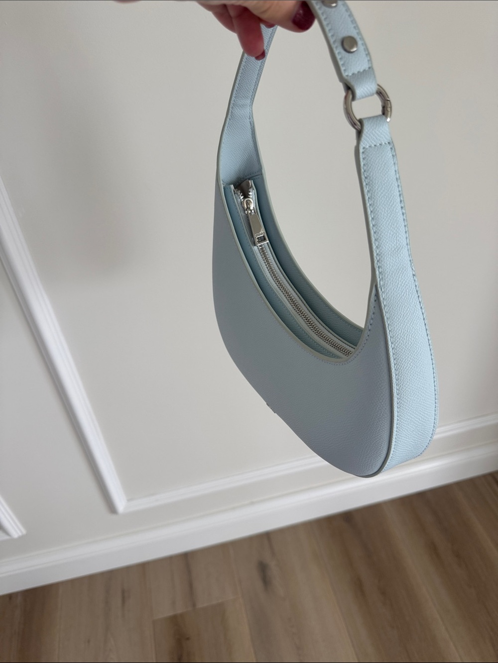 JW PEI Pale Blue Shoulder Hobo Bag - Picture 4 of 11